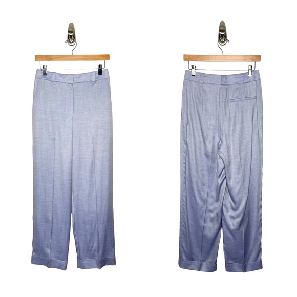 THEORY Womens Blue Zippered Plaid Straight leg Pants